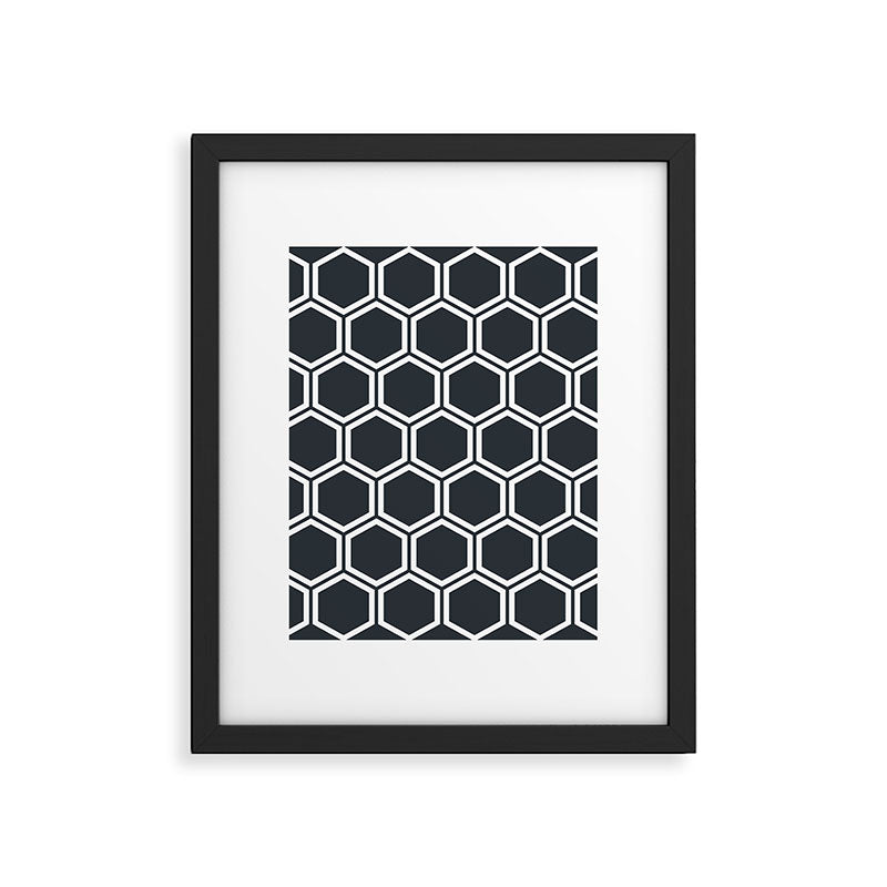 Hexagon Black Framed Art Print Gallery Image 6