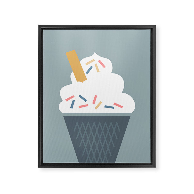Ice Cream (Blue) Framed Canvas Print Gallery Image 8