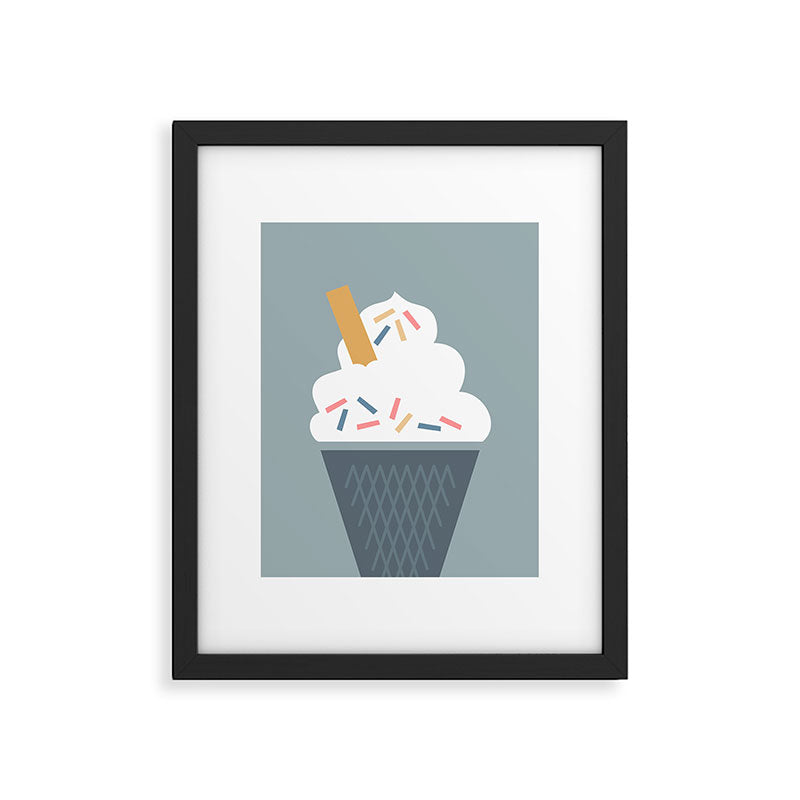 Ice Cream (Blue) Framed Art Print Gallery Image 6