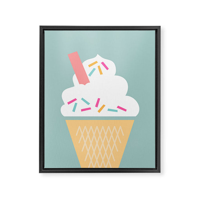 Ice Cream (Mint) Framed Canvas Print Gallery Image 1