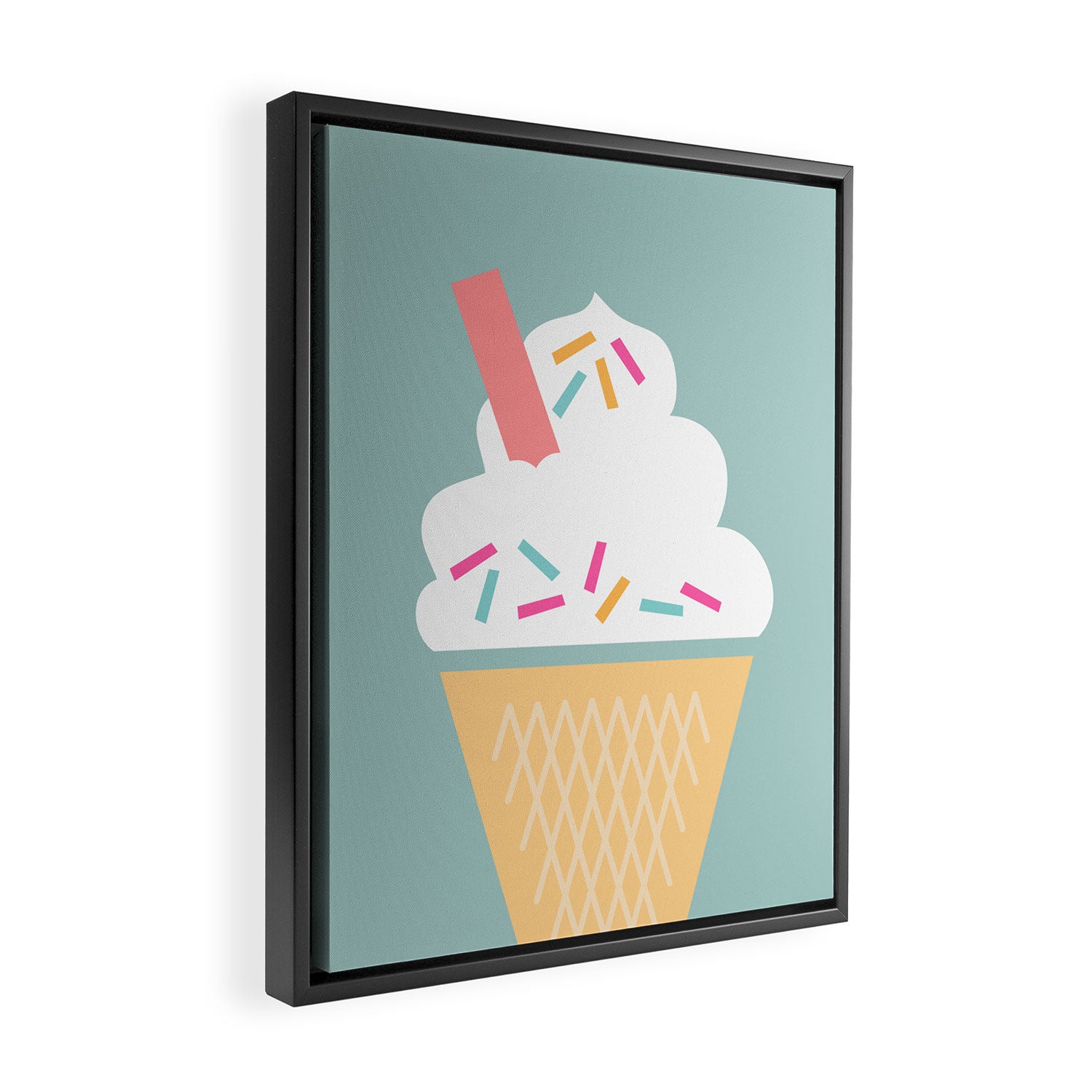 Ice Cream (Mint) Framed Canvas Print Gallery Image 2