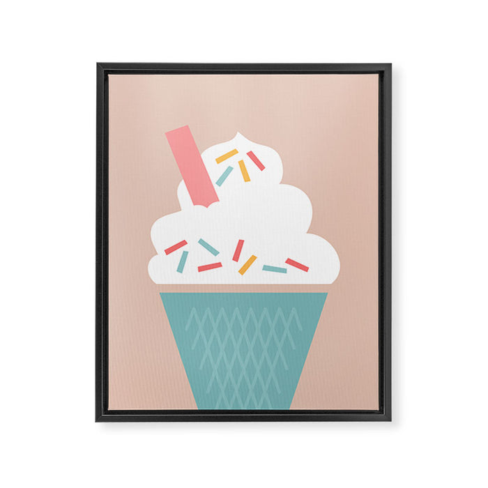 Ice Cream (Peach) Framed Canvas Print Gallery Image 1