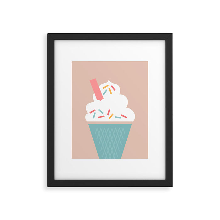 Ice Cream (Peach) Framed Art Print Gallery Image 1