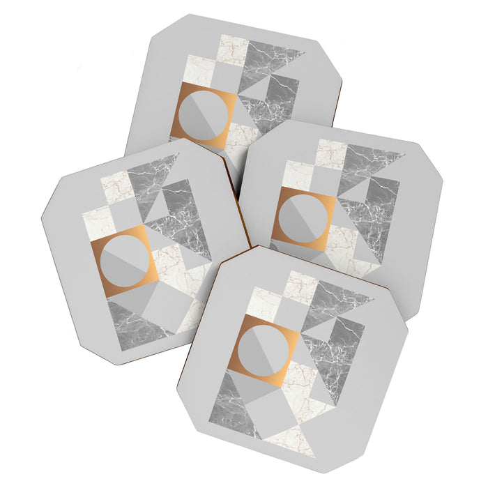 Marble Geometric Grey Coaster Gallery Image 1