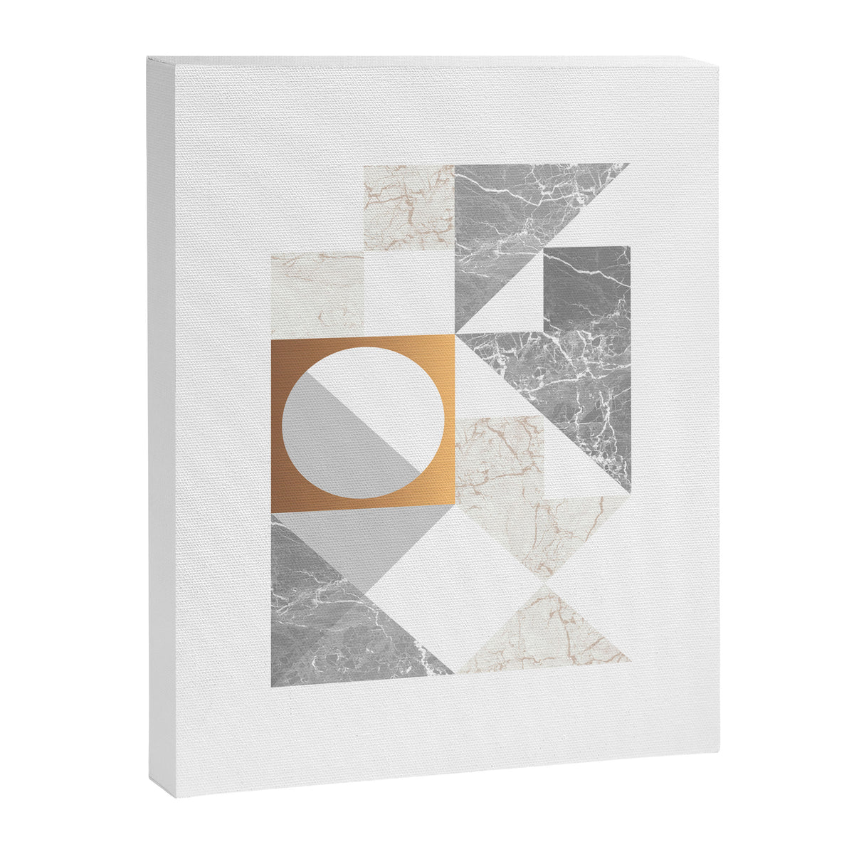 Marble Geometric Grey/White Canvas Print Gallery Image 6