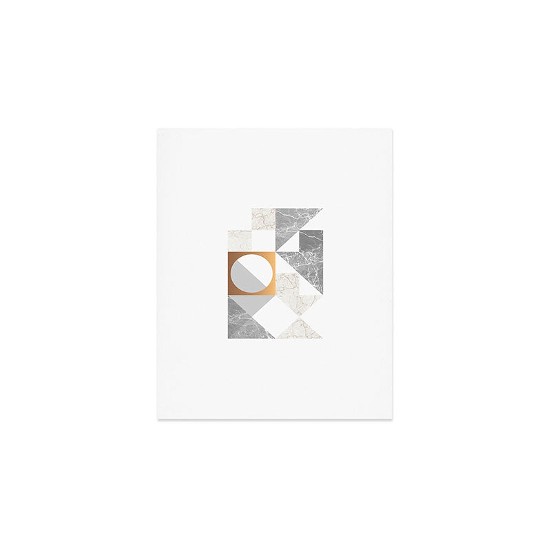 Marble Geometric Grey/White Art Print Gallery Image 1