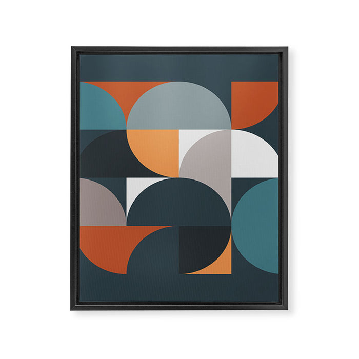 Mid Century Geometric 11/2 Framed Canvas Print Gallery Image 1