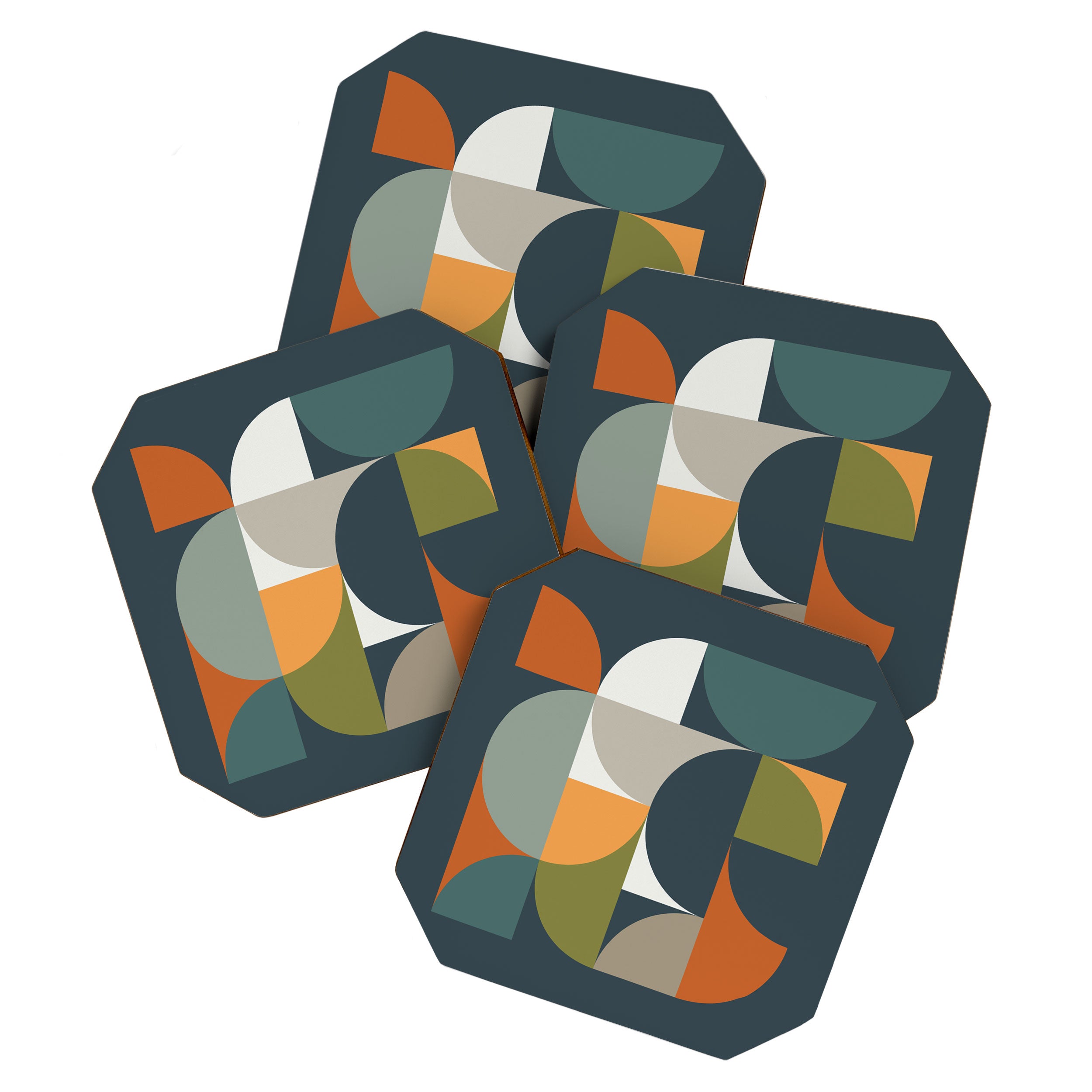 Mid Century Geometric 12/2 Coaster Gallery Image 1