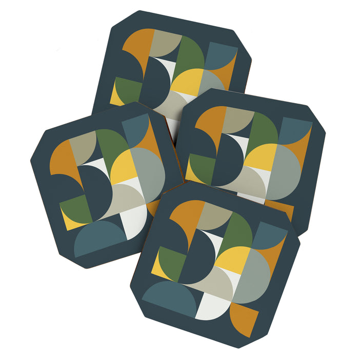 Mid Century Geometric 13/2 Coaster Gallery Image 1