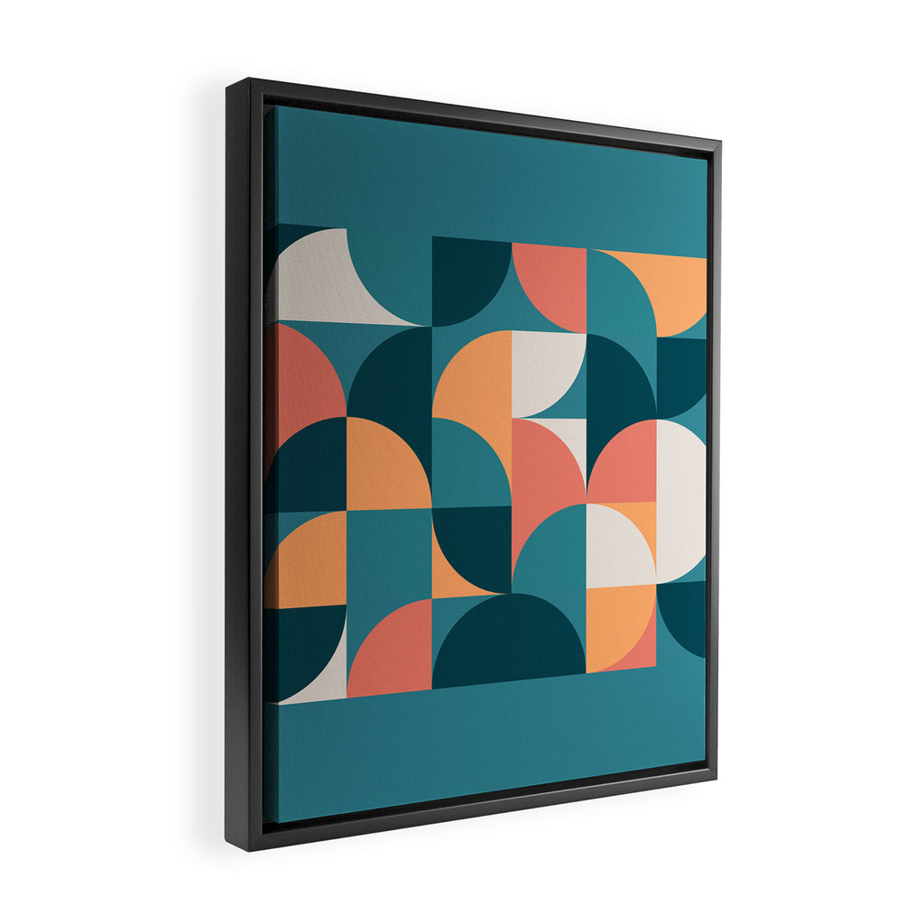 Mid Century Geometric 18 Framed Canvas Print Gallery Image 2