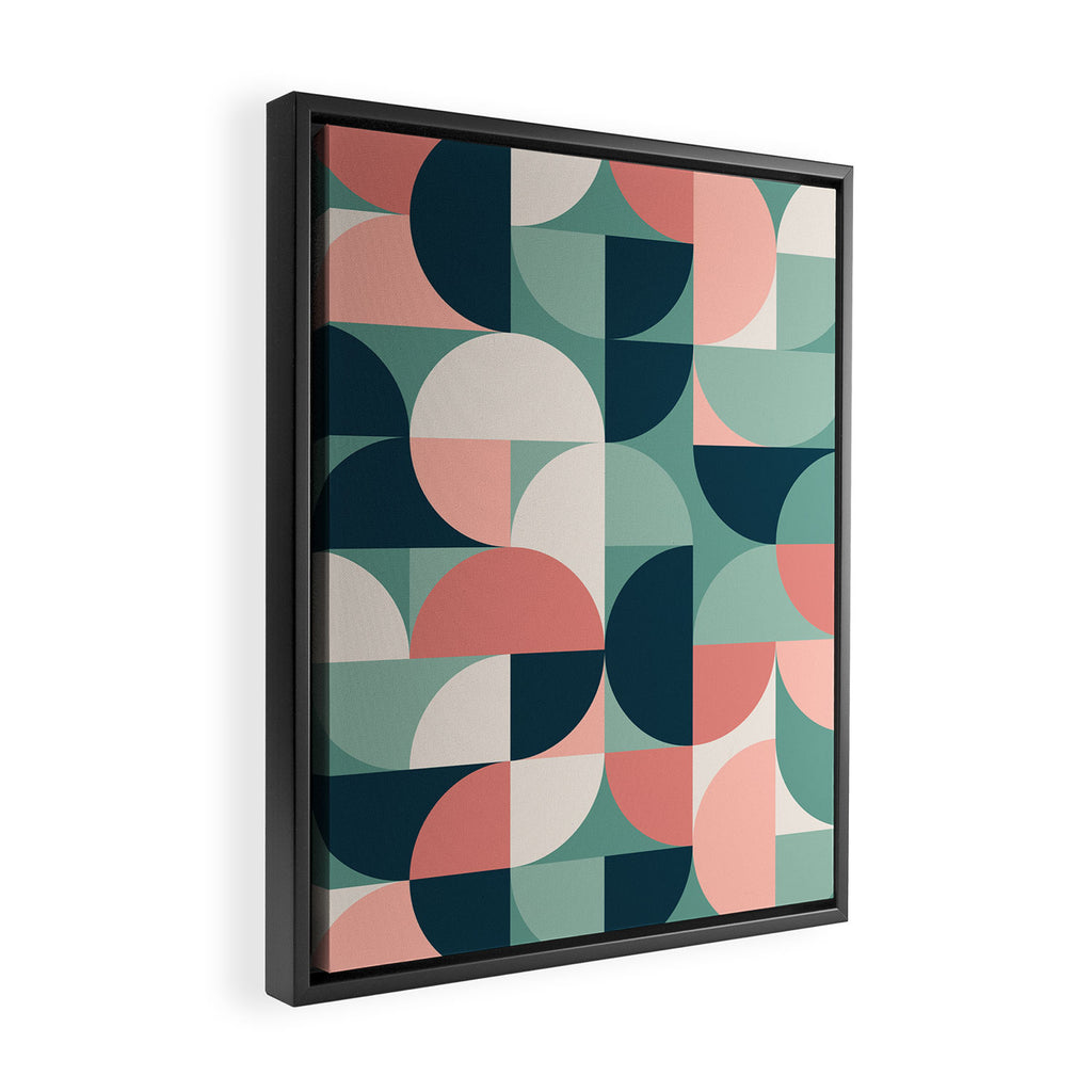 Mid Century Geometric 23A Framed Canvas Print Gallery Image 2