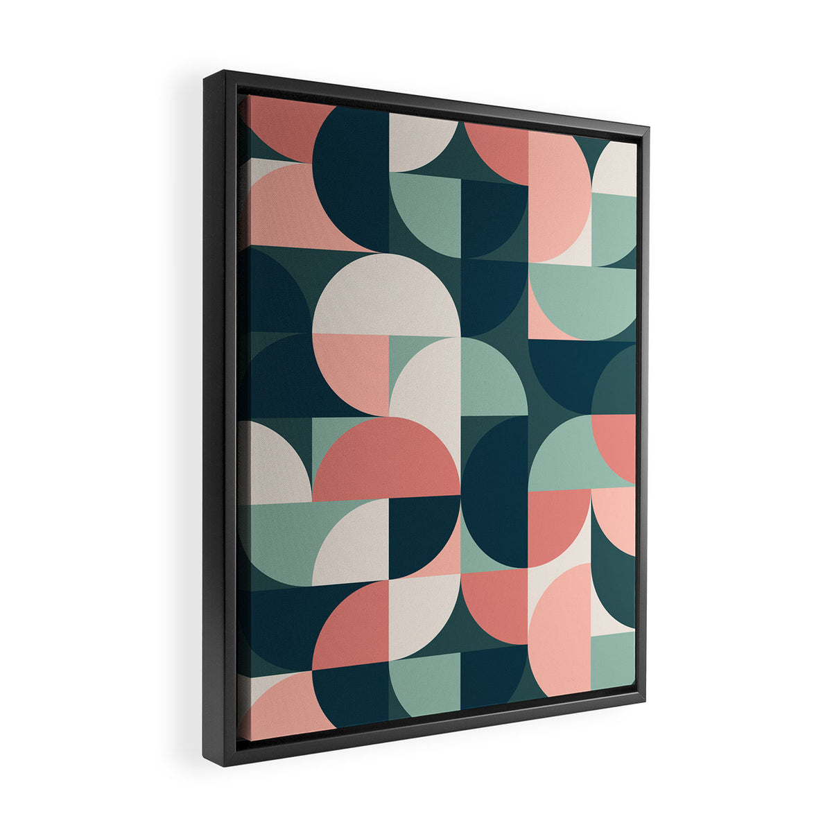 Mid Century Geometric 23B Framed Canvas Print Gallery Image 2