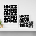 Mid Century Modern Geometric 04 Black Canvas Print Gallery Image 3