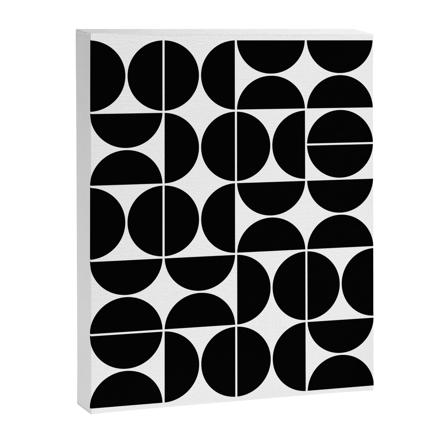 Mid Century Modern Geometric 04 Black Canvas Print Gallery Image 6