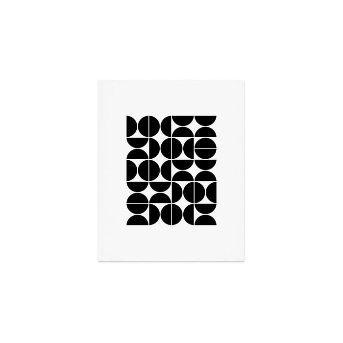 Mid Century Modern Geometric 04 Black Art Print Gallery Image 1