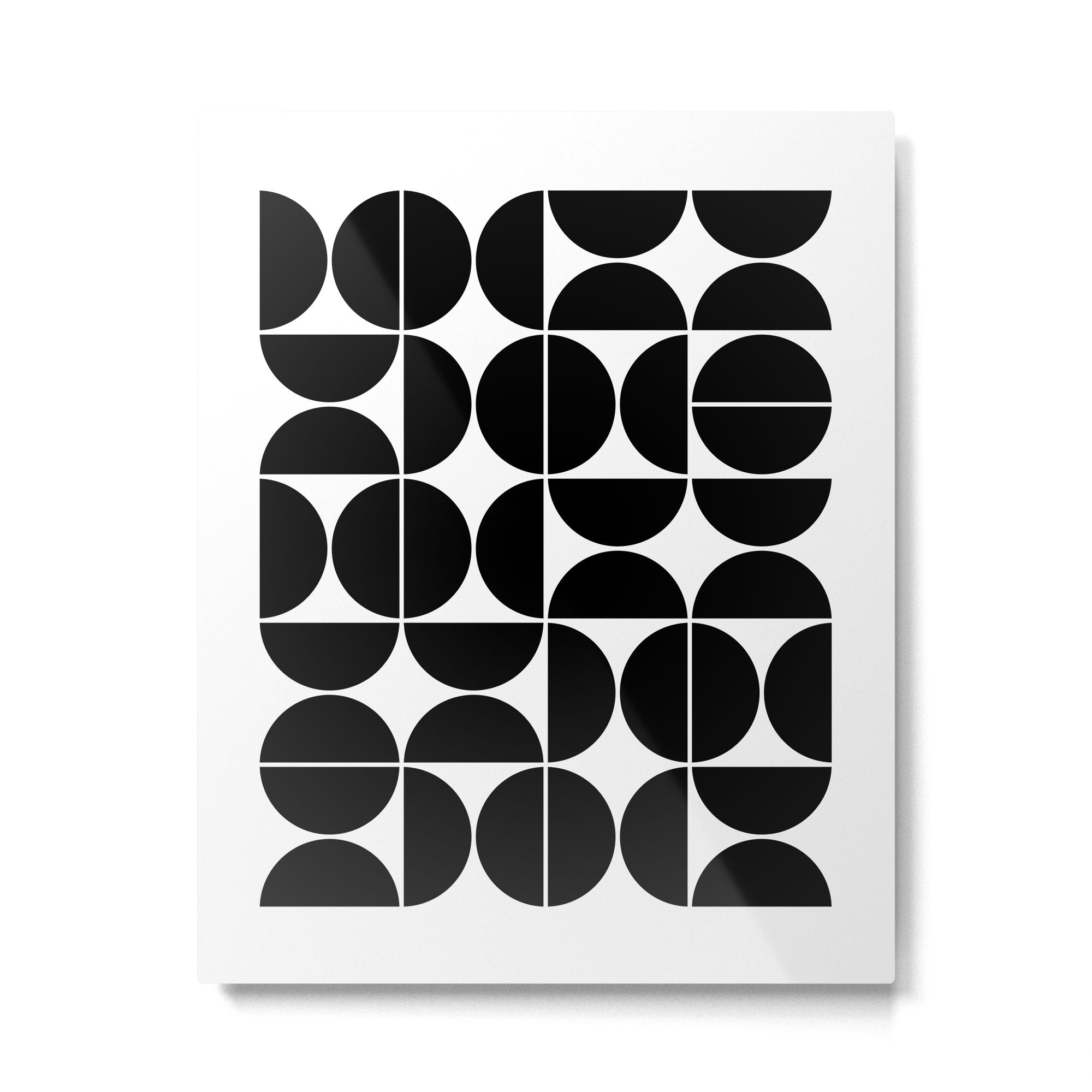 Mid Century Modern Geometric 04 Black Metal Print Gallery Image 4