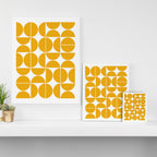 Mid Century Modern Geometric 04 Yellow Canvas Print Gallery Image 3