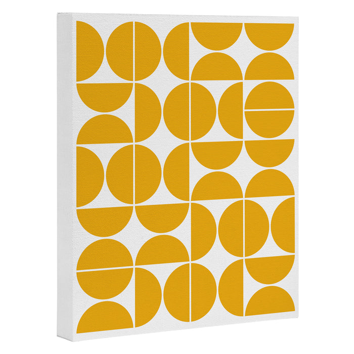 Mid Century Modern Geometric 04 Yellow Canvas Print Gallery Image 1