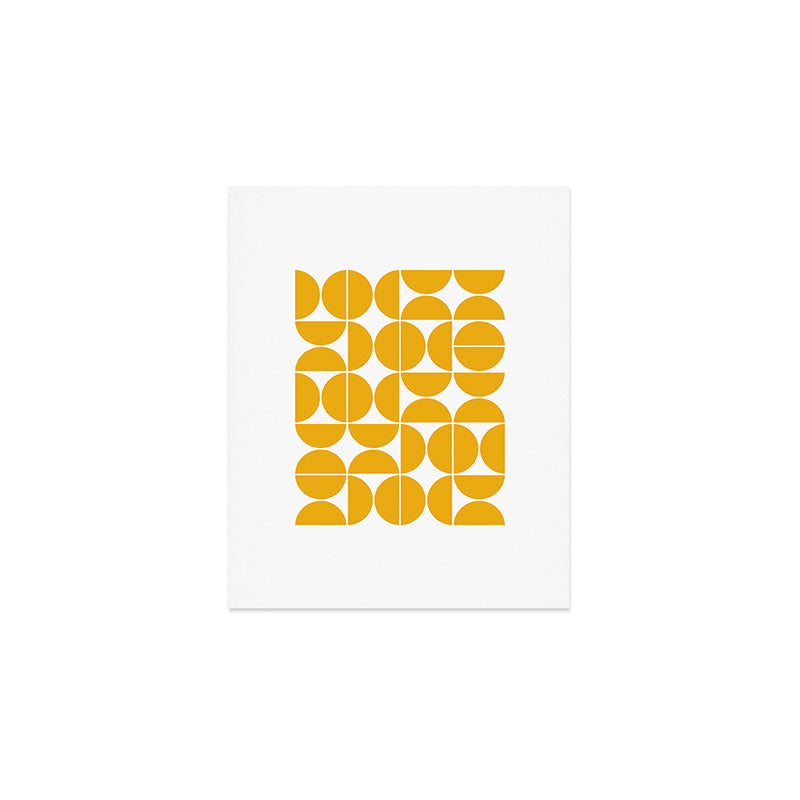 Mid Century Modern Geometric 04 Yellow Art Print Gallery Image 1