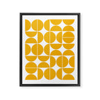Mid Century Modern Geometric 04 Yellow Framed Canvas Print Gallery Image 6