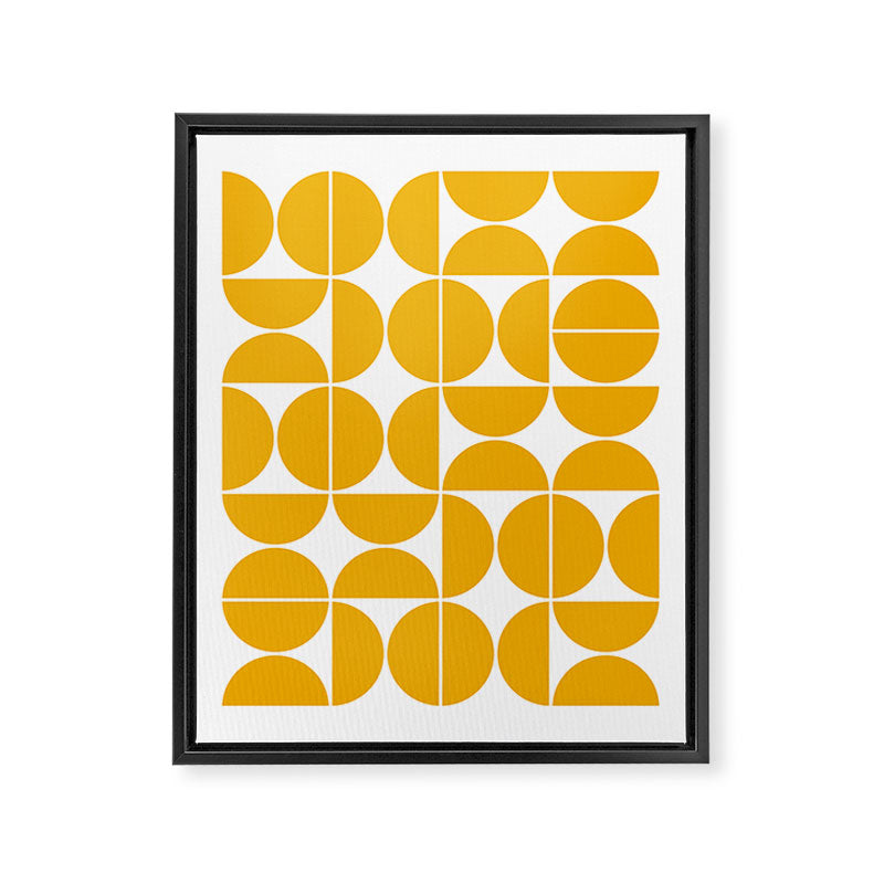Mid Century Modern Geometric 04 Yellow Framed Canvas Print Gallery Image 6