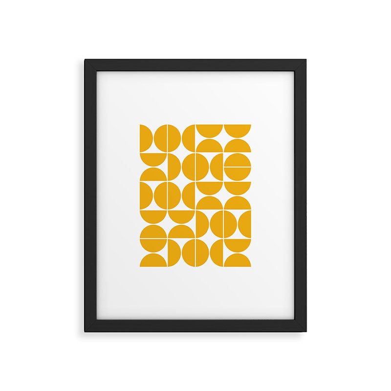 Mid Century Modern Geometric 04 Yellow Framed Art Print Gallery Image 4