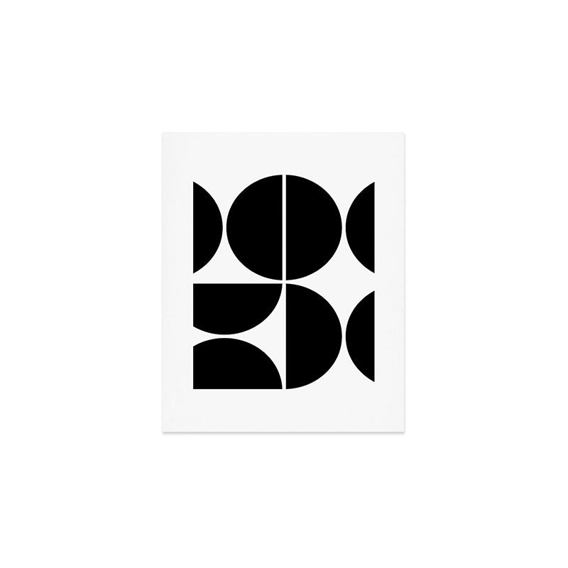 Mid Century Modern Black Square Art Print Gallery Image 1