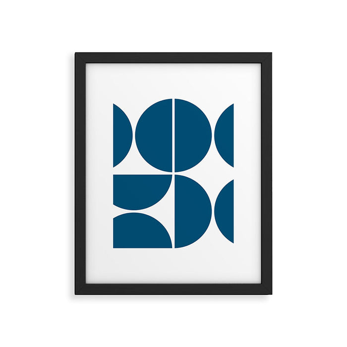 Mid Century Modern Blue Square Framed Art Print Gallery Image 1