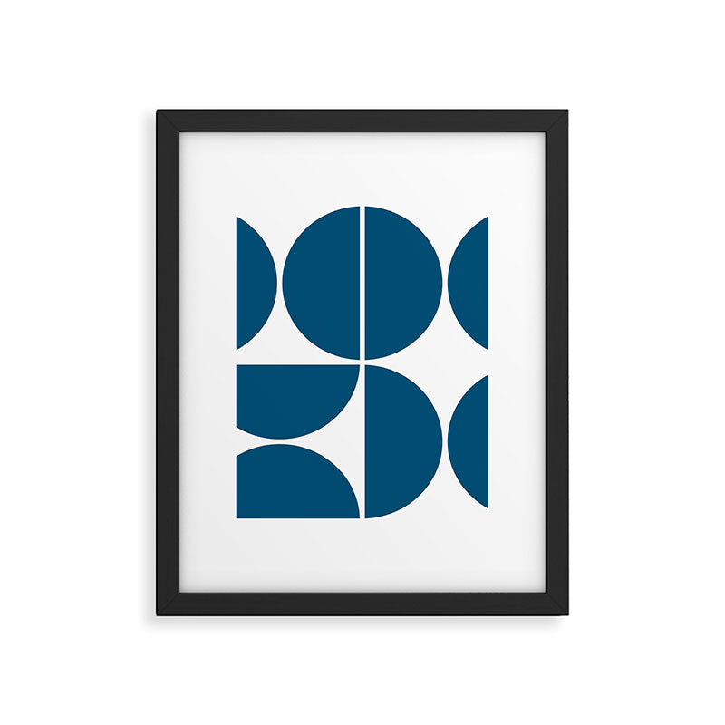 Mid Century Modern Blue Square Framed Art Print Gallery Image 6