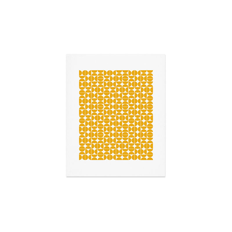 Mid Century Modern Geo 04B Yellow Art Print Gallery Image 1