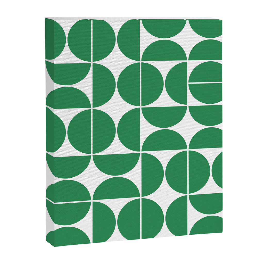 Mid Century Modern Geometric 04 Green Canvas Print Gallery Image 6