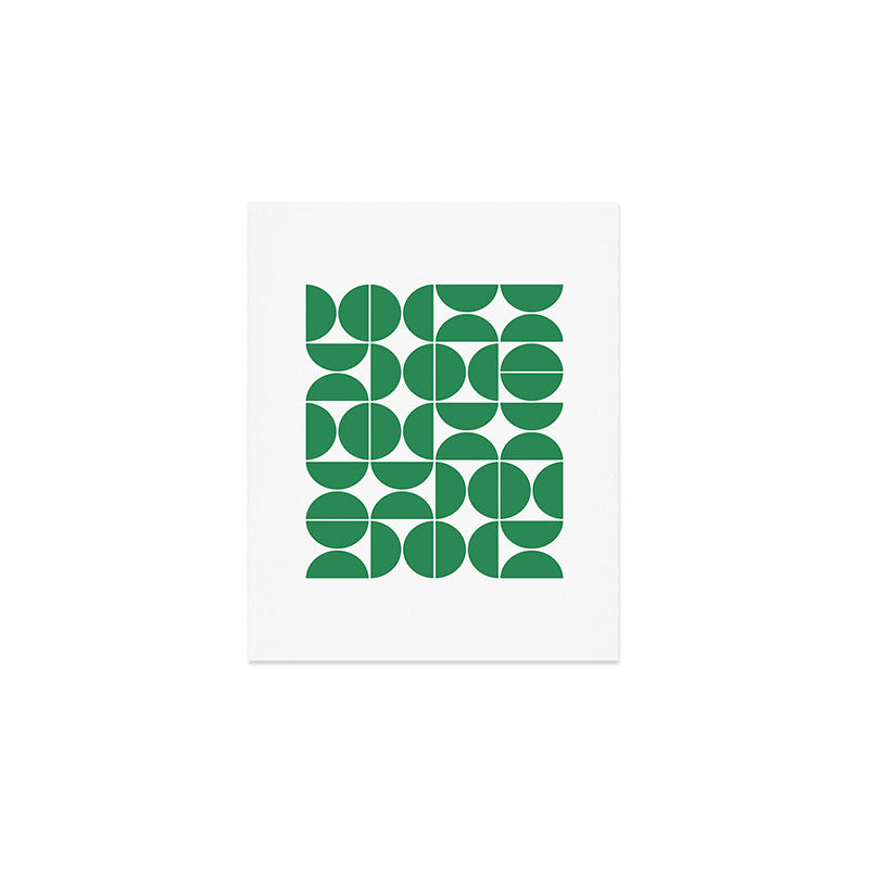 Mid Century Modern Geometric 04 Green Art Print Gallery Image 1