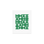 Mid Century Modern Geometric 04 Green Art Print Gallery Image 1