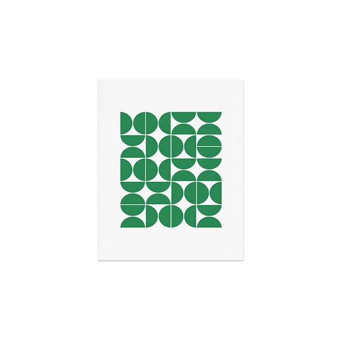 Mid Century Modern Geometric 04 Green Art Print Gallery Image 1