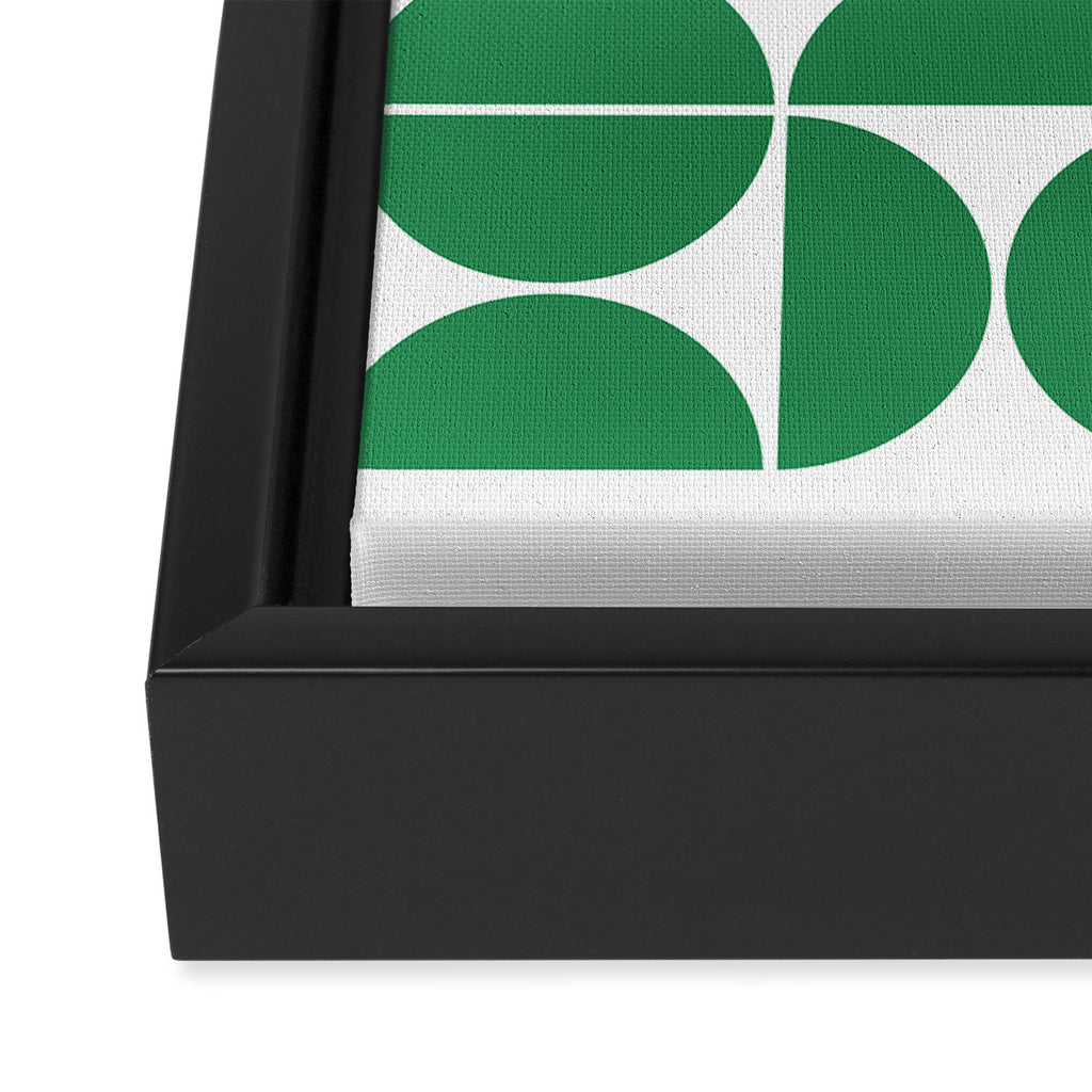 Mid Century Modern Geometric 04 Green Framed Canvas Print Gallery Image 3