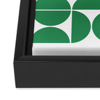 Mid Century Modern Geometric 04 Green Framed Canvas Print Gallery Image 3