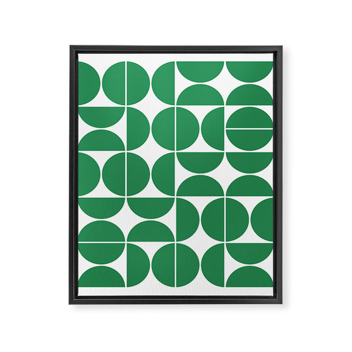 Mid Century Modern Geometric 04 Green Framed Canvas Print Gallery Image 1