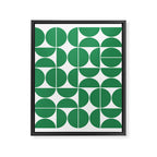 Mid Century Modern Geometric 04 Green Framed Canvas Print Gallery Image 6