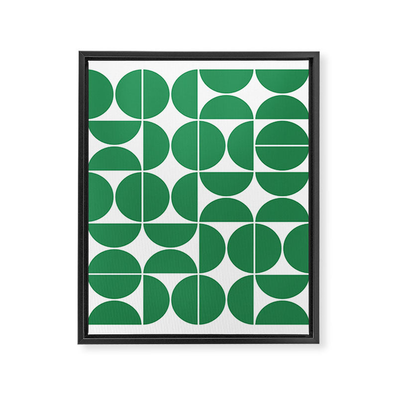 Mid Century Modern Geometric 04 Green Framed Canvas Print Gallery Image 6