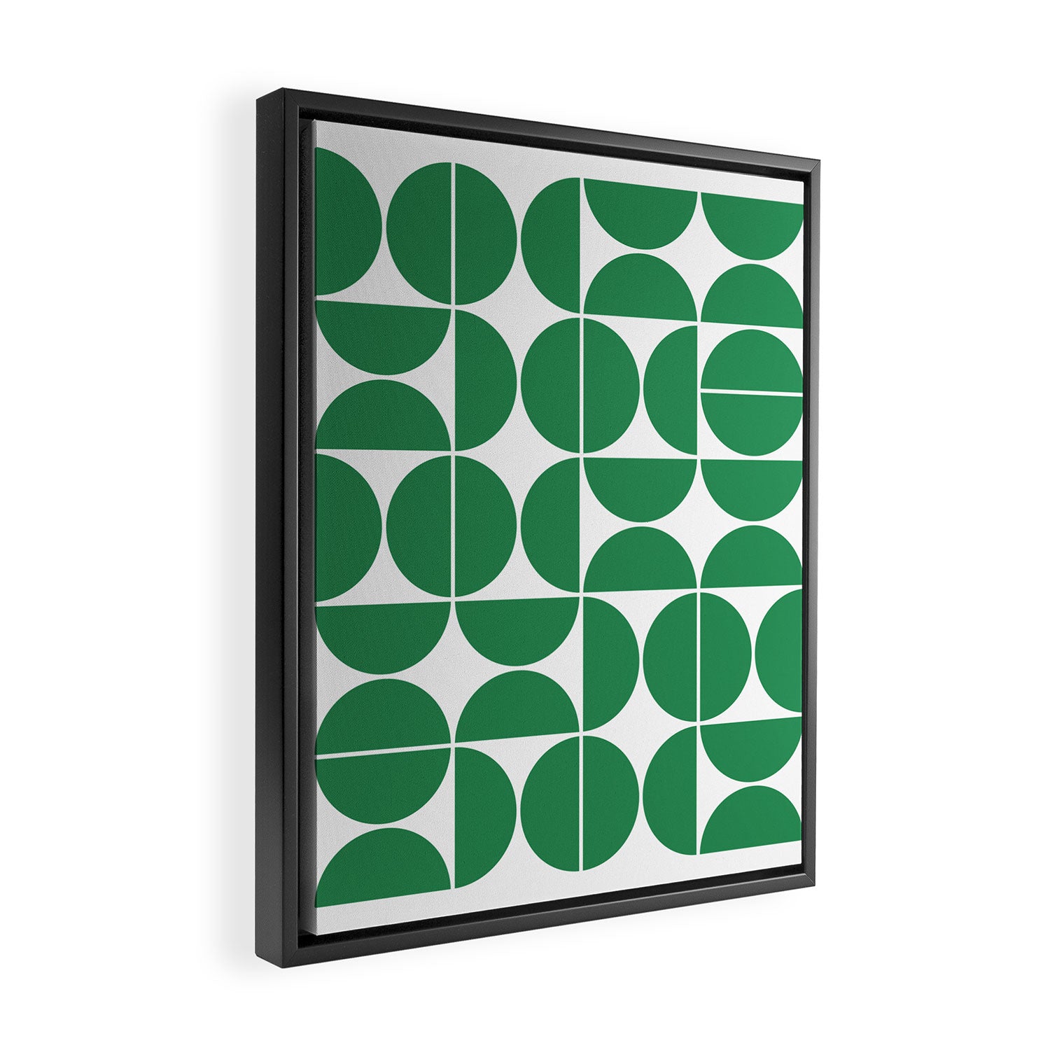 Mid Century Modern Geometric 04 Green Framed Canvas Print Gallery Image 2