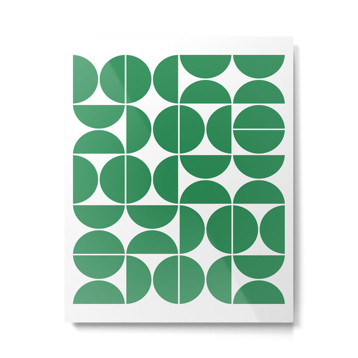 Mid Century Modern Geometric 04 Green Metal Print Gallery Image 1