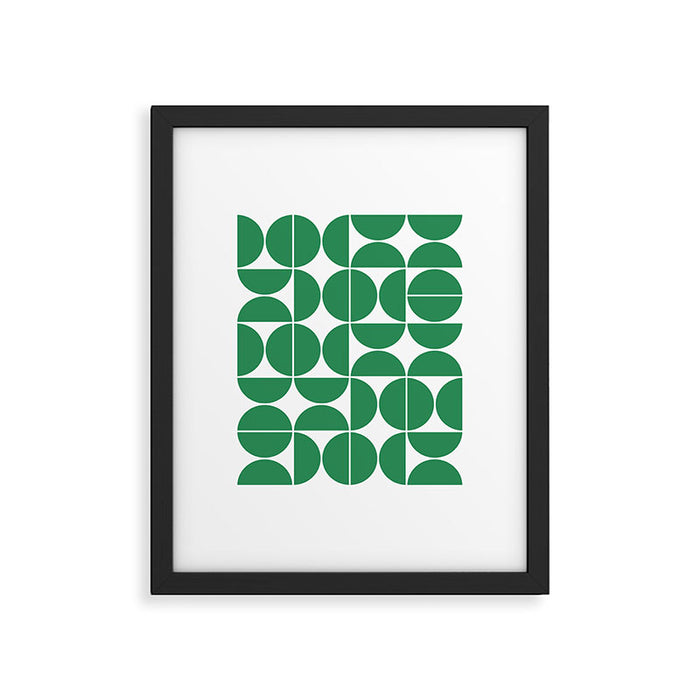 Mid Century Modern Geometric 04 Green Framed Art Print Gallery Image 1