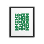 Mid Century Modern Geometric 04 Green Framed Art Print Gallery Image 4