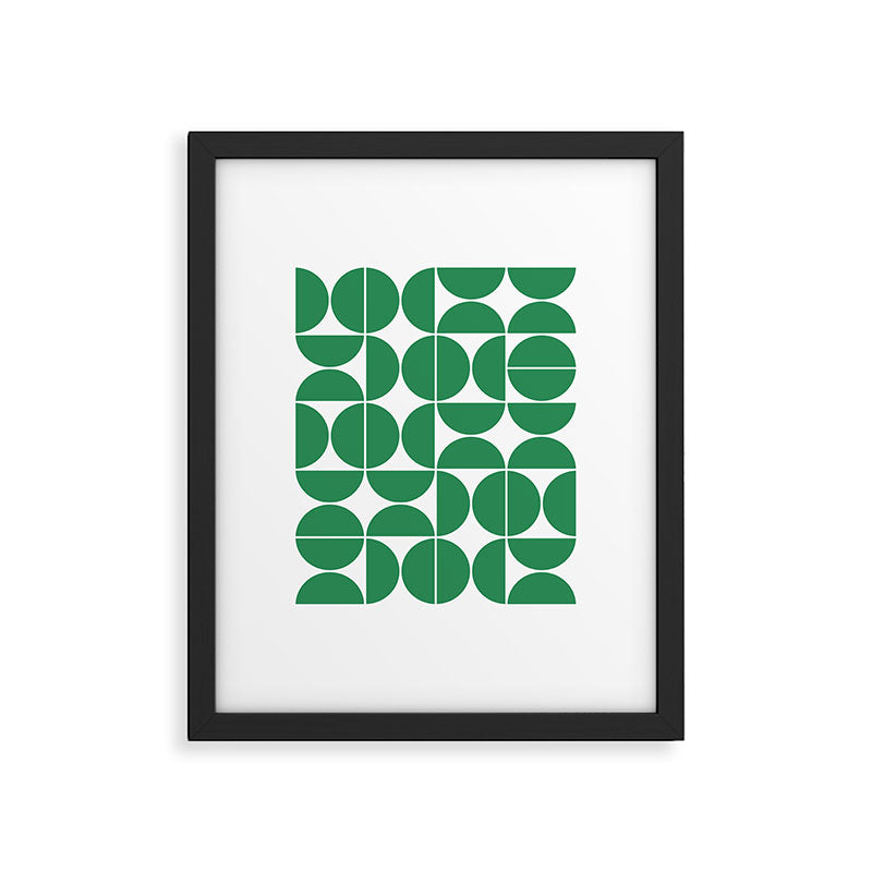 Mid Century Modern Geometric 04 Green Framed Art Print Gallery Image 4