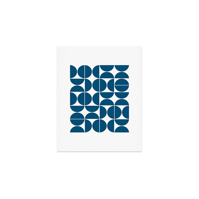 Mid Century Modern Geometric 04 Blue Art Print Gallery Image 1