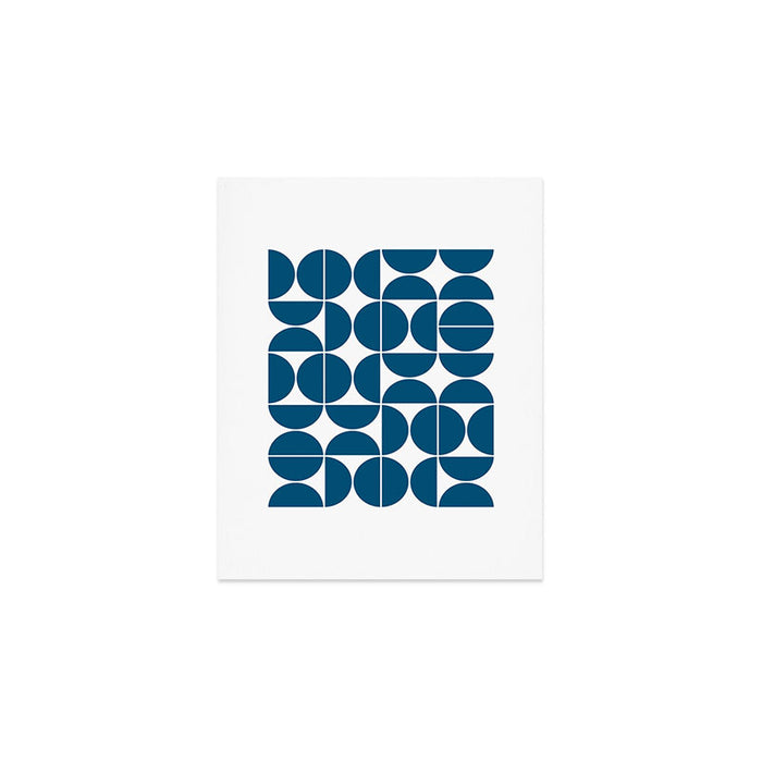 Mid Century Modern Geometric 04 Blue Art Print Gallery Image 1
