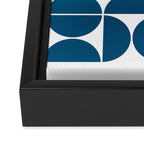 Mid Century Modern Geometric 04 Blue Framed Canvas Print Gallery Image 3