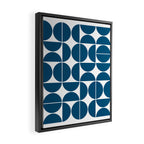 Mid Century Modern Geometric 04 Blue Framed Canvas Print Gallery Image 2