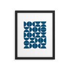 Mid Century Modern Geometric 04 Blue Framed Art Print Gallery Image 5