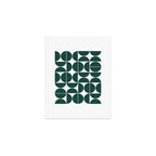 Mid Century Modern Geometric 04 Dark Green Art Print Gallery Image 1